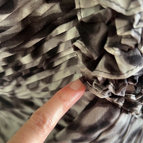 BCBGMAXAZRIA Black/Grey One Shoulder Silk Tulip Dress Size8 - Picture 15 of 16